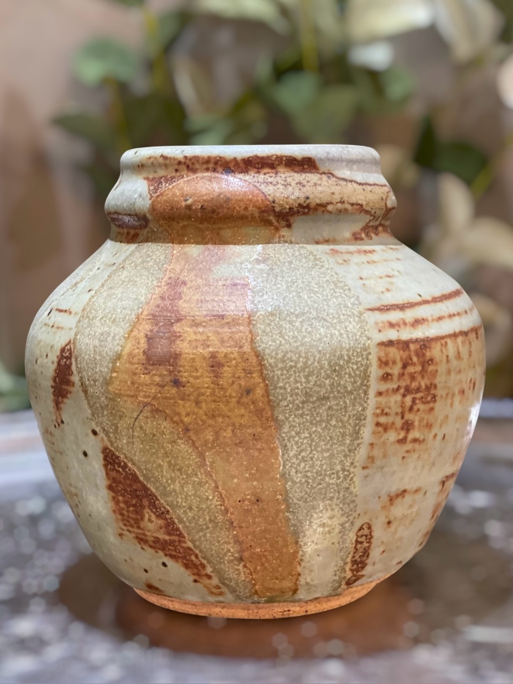 Vintage Studio Artisan Signed Thomas Pottery Stoneware Vase